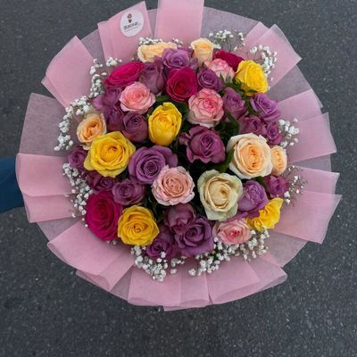 Rainbow Rose Bouquet