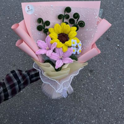 🌻🌸 Mixed Fuzzy wire  Flower Bouquet