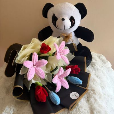 Cute Panda Flower Combo