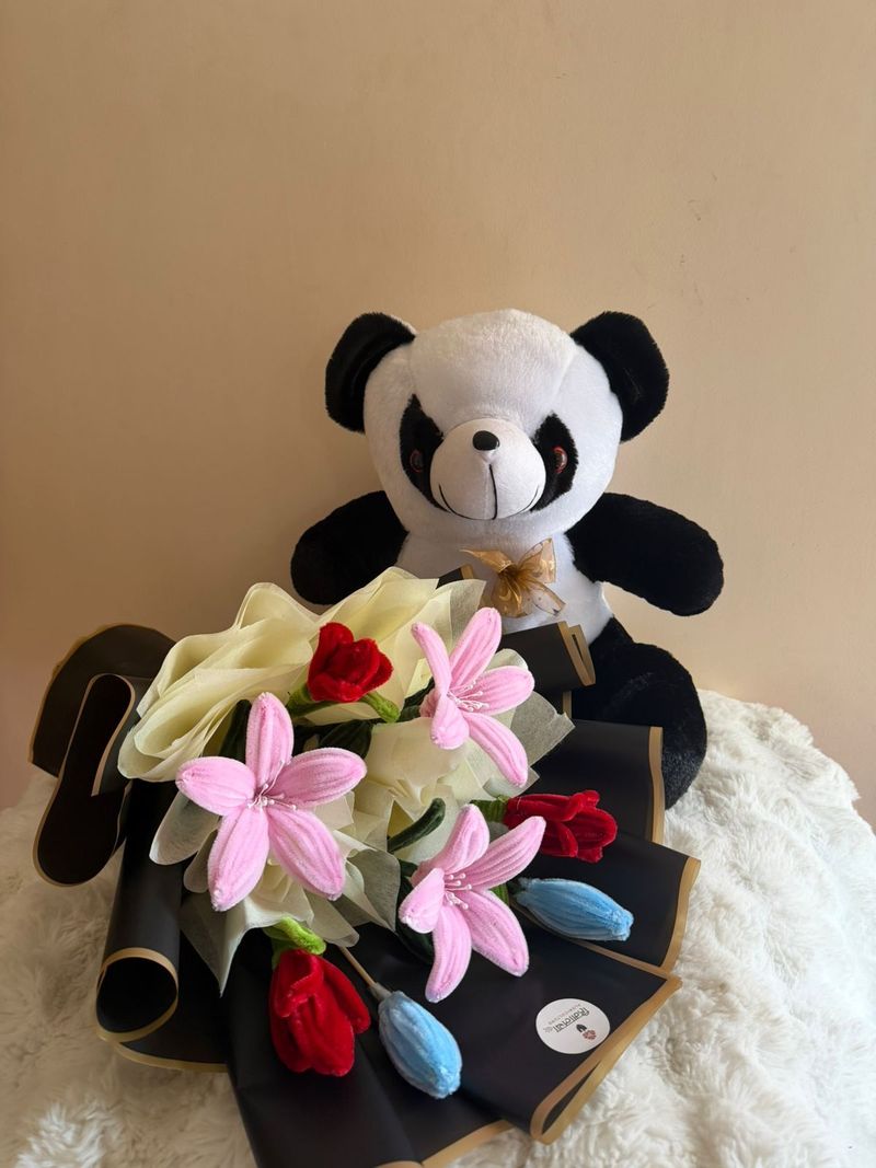 Cute Panda Flower Combo