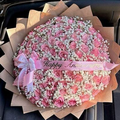Pink Gypsophila Bouquet 