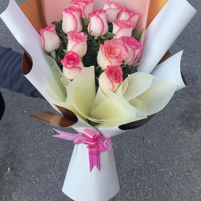 Pink Elegance Rose Bouquet(Hybrid pink rose)