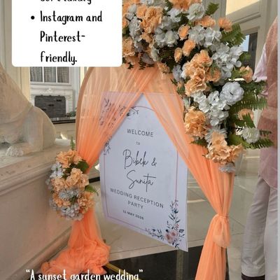 Modern Peach & Cream Arch Welcome Display