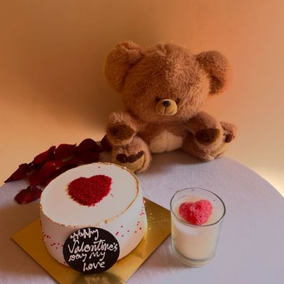Valentine's Sweet Cuddle Combo ❤️🧸🎂