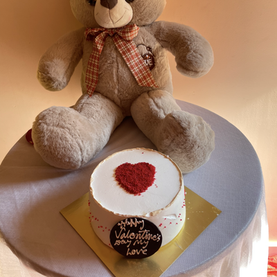 Valentine's Sweet Embrace Combo ❤️🧸🎂