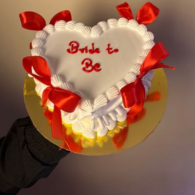 Romantic Bride-to-Be Heart Cake- 1 pound