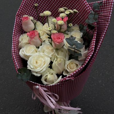 White Elegance Rose & Clothes Bouquet