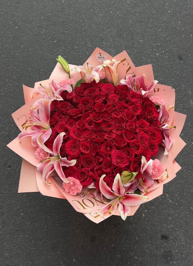 Crimson Lily Romance Bouquet