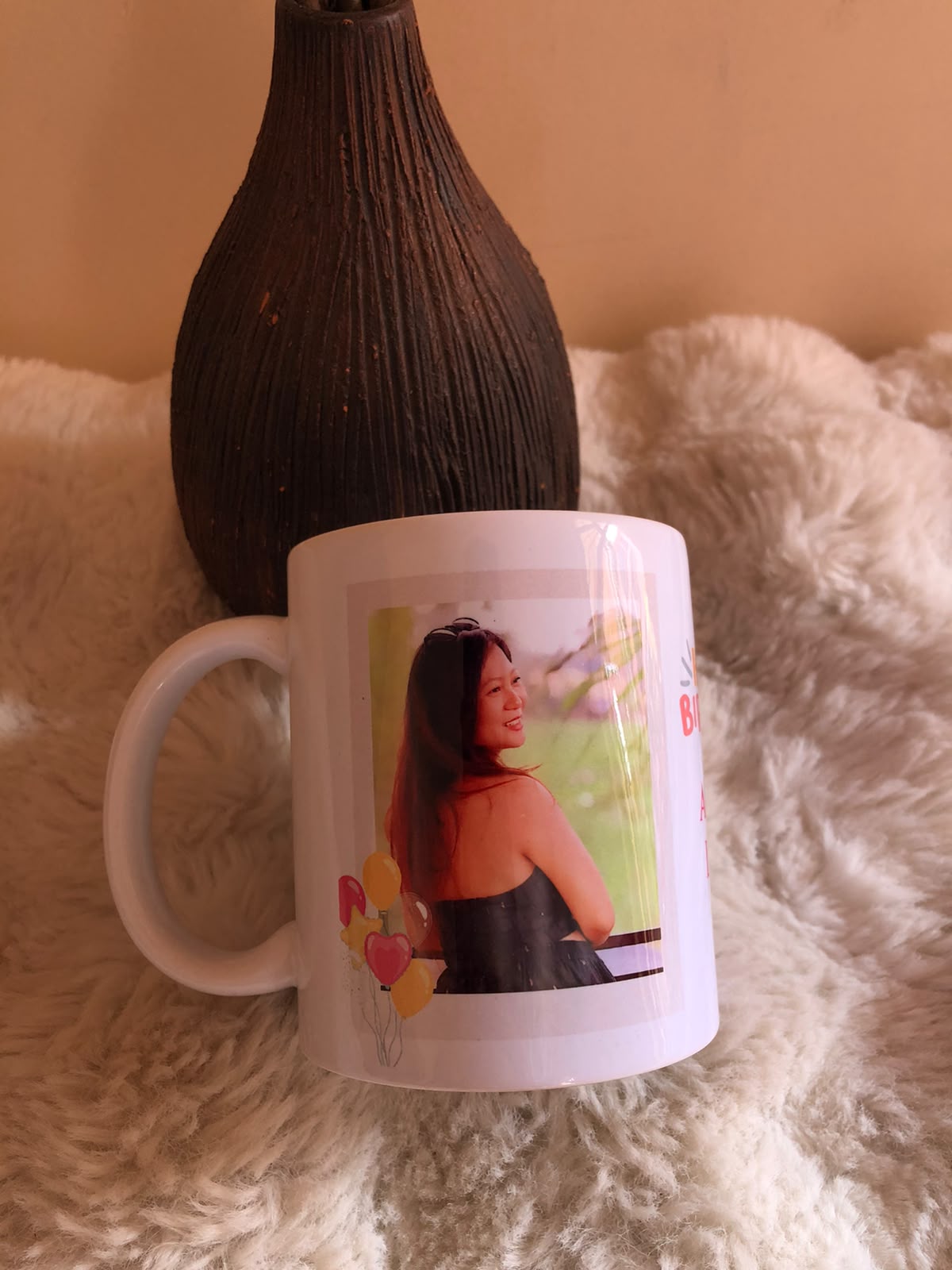 Personalized mugs are made using the photo and design provided by the customer. Print colors may vary slightly from the original image due to printing processes and screen settings. Image placement and appearance may vary slightly.