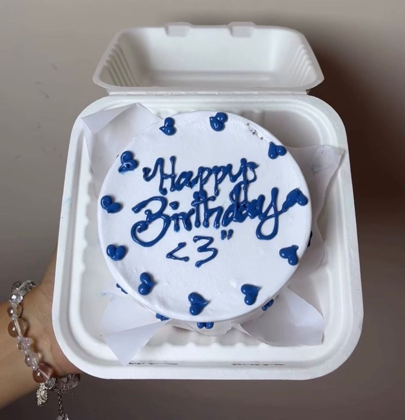 Blue Accent Birthday Bento Cake