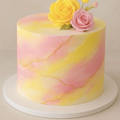 Sunset Glow Floral Cake-1 pound cake