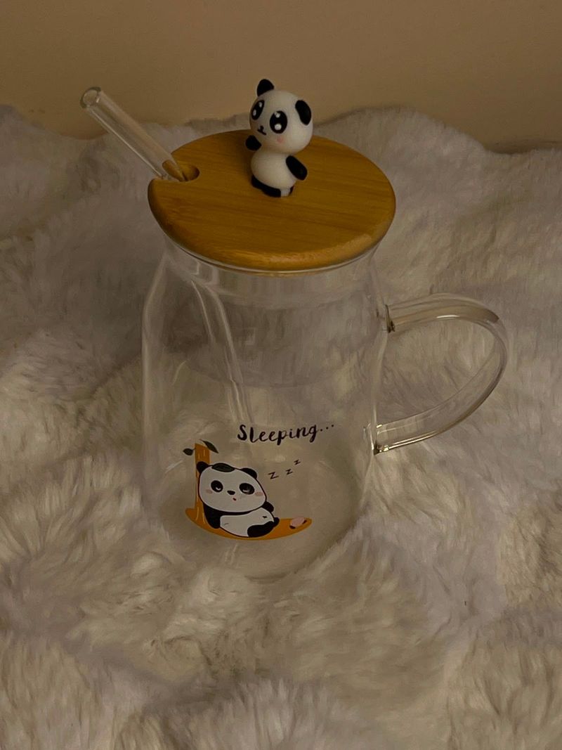 Lazy Panda Glass Mug