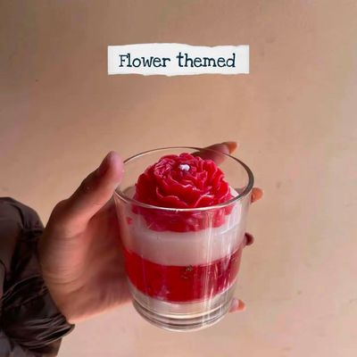 Crimson Bloom Candle 🌹🕯️