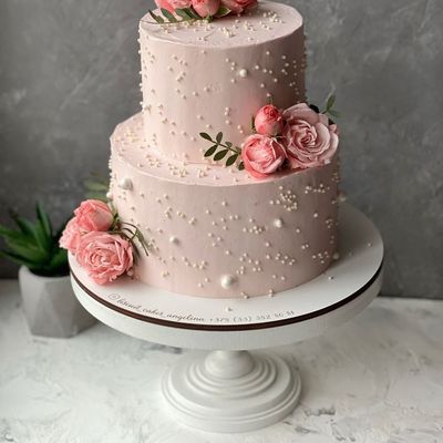 Blushing Rose Tiered Celebration Cake- Double Decker 