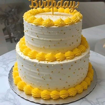 Sunshine Joy Two-Tier Birthday Cake