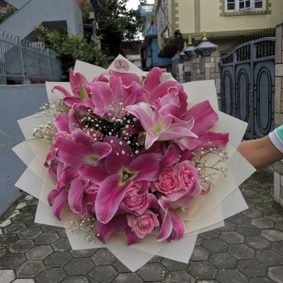 Graceful Pink Lily Arrangement