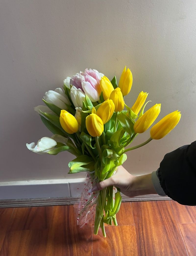 Yellow and Pink premium Tulip Bouquet