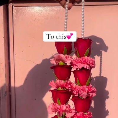 Vibrant Red Rose Vertical Door Hanging Garland