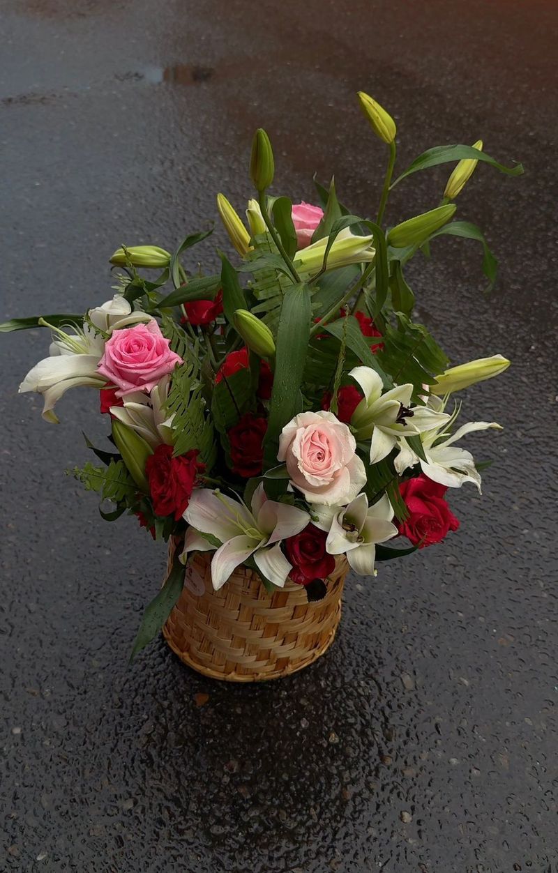 Enchanting Blush & Lily Basket