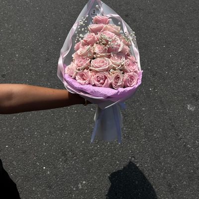 30 Stem Pastel Pink Rose Bouquet – Pinterest Aesthetic Edit