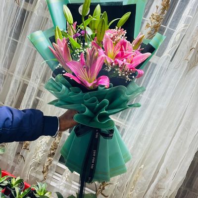 The Delicate Pink Lily Arrangement