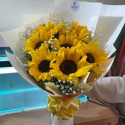 The Sun-Drenched 7-Stem Sunflower Bouquet
