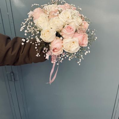 The Grand Pastel Pink & White Rose Arrangement
