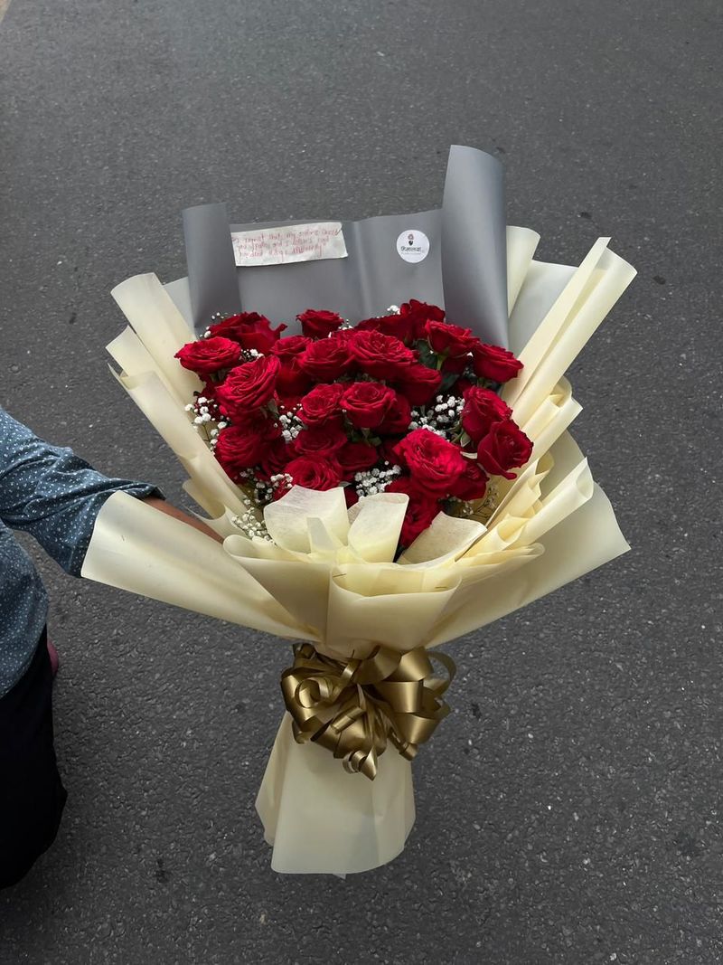 The Radiant Romance 20-Stem Red Rose Bouquet
