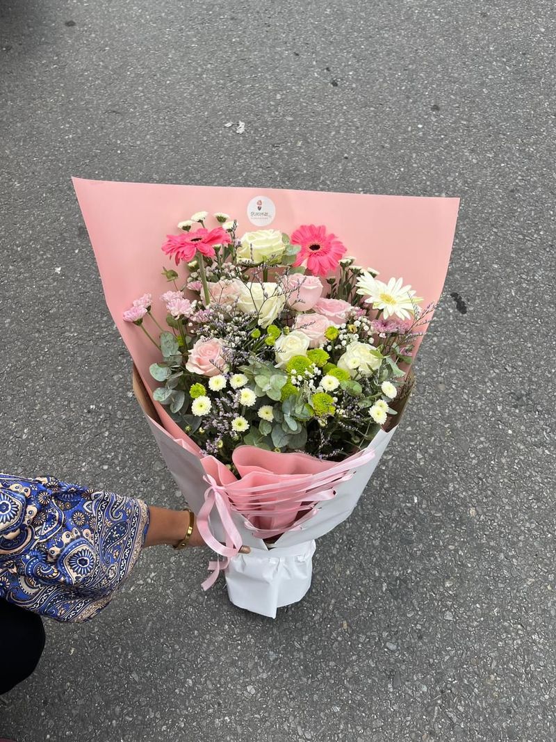 The Pastel Harmony Gerbera & Rose Bouquet