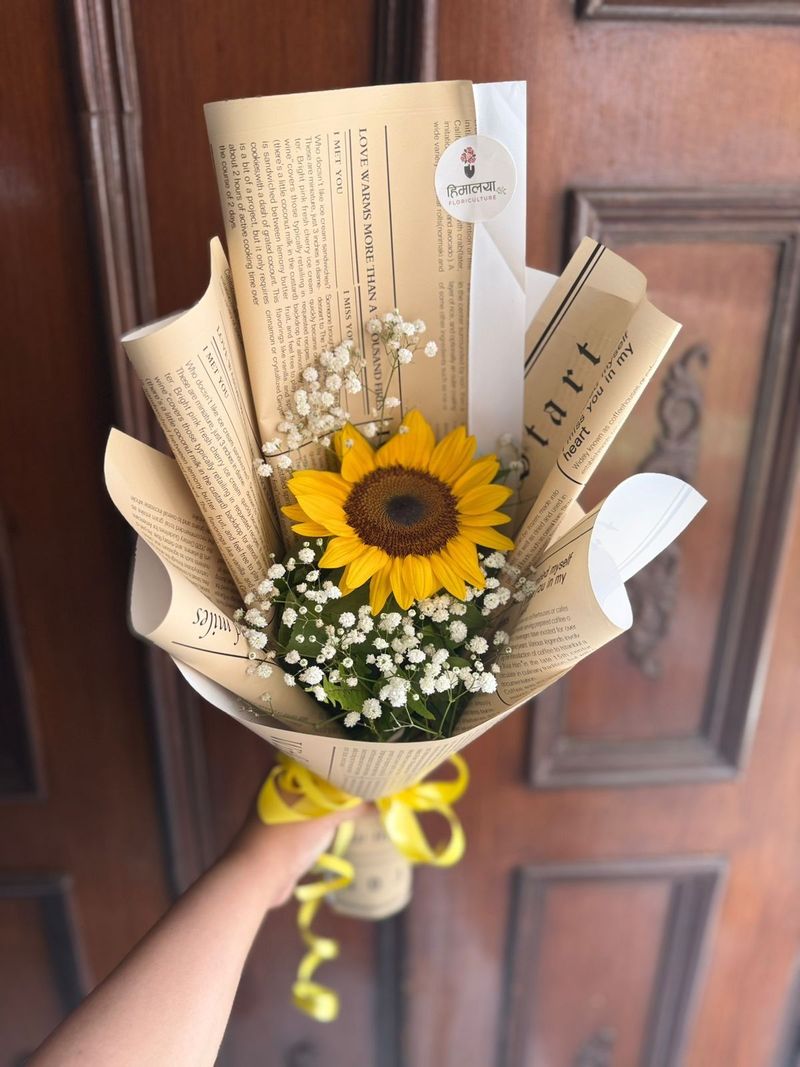 Single Stem Sunshine Sunflower Bouquet