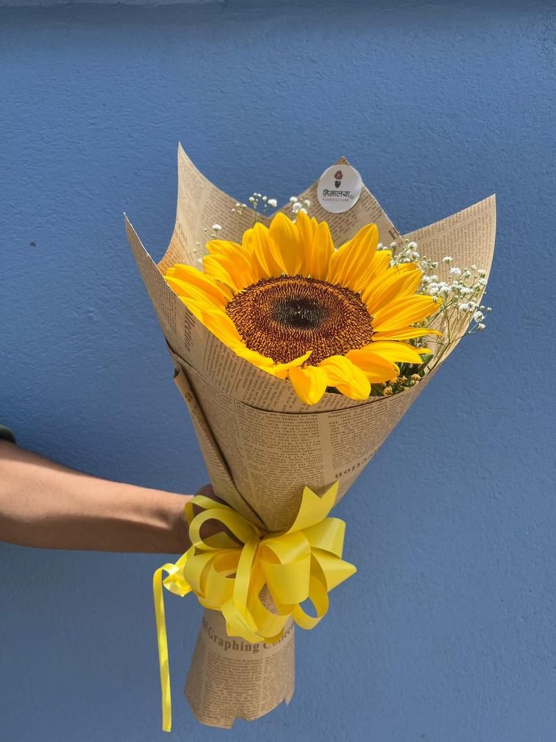 Single Stem Sunshine Sunflower Bouquet
