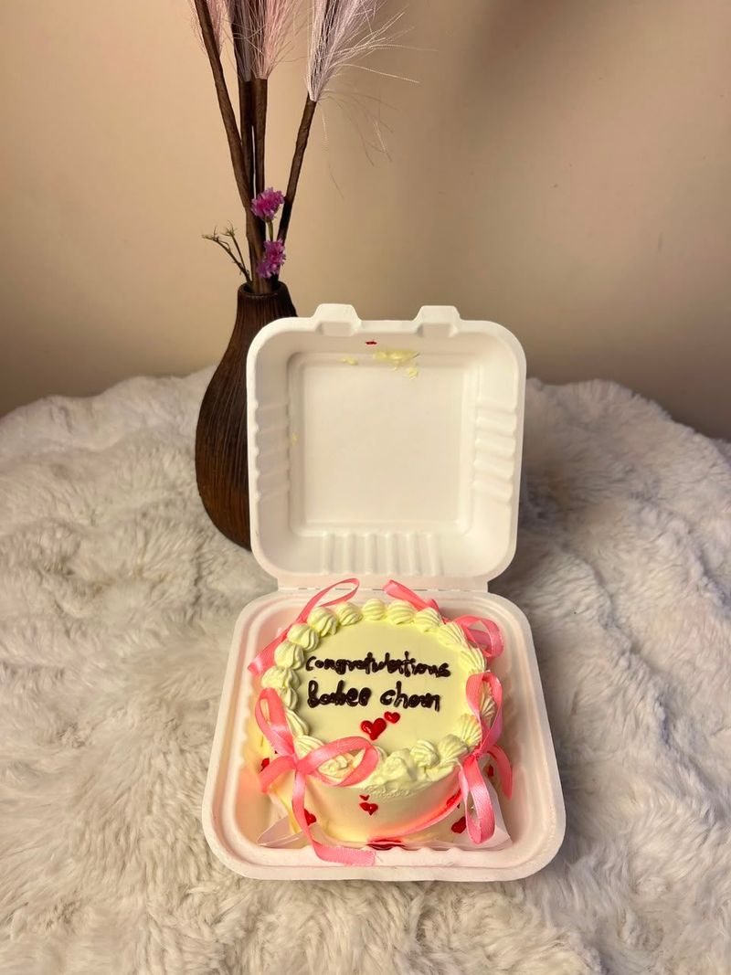 Ribbon Design Bento Cake