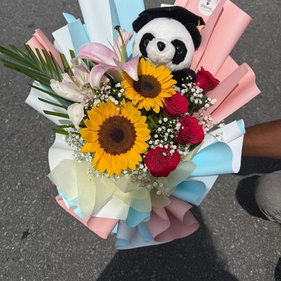 Cute Panda Floral Bouquet