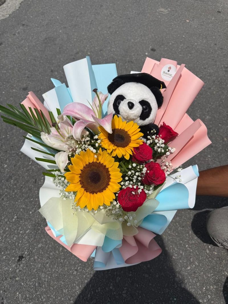 Cute Panda Floral Bouquet