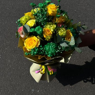 Green & Yellow Bloom Bouquet