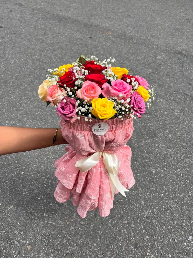 Skirt Wrapped Rose Bouquet