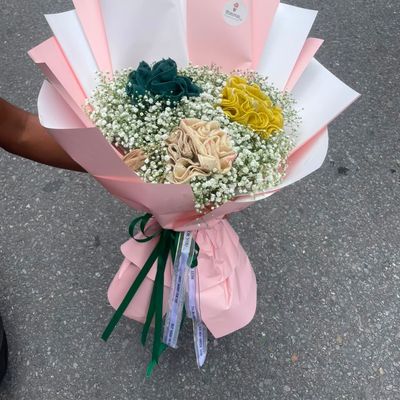 3 Scarf Bouquet with Gypsophila