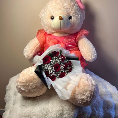 Forever Love Teddy & Roses Gift Combo