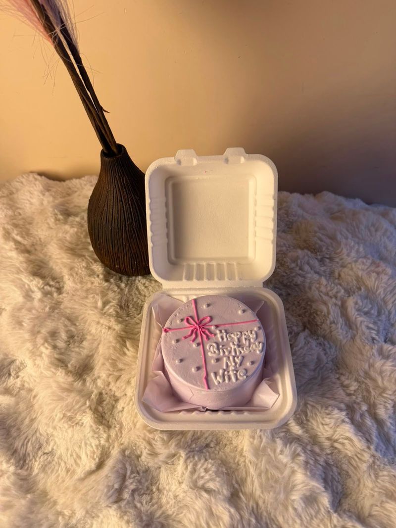 White Forest Bento Cake