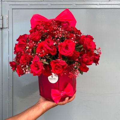 20 Red Roses Decorative Ceramic Pot