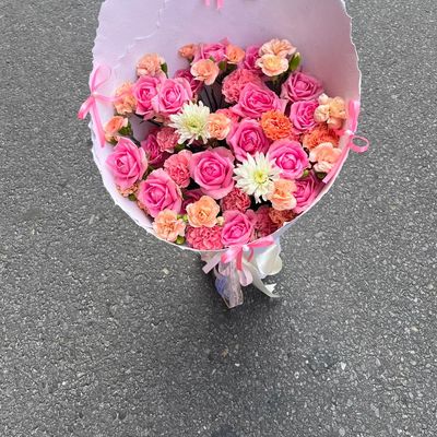 Blush Bloom Rose & Carnation Bouquet