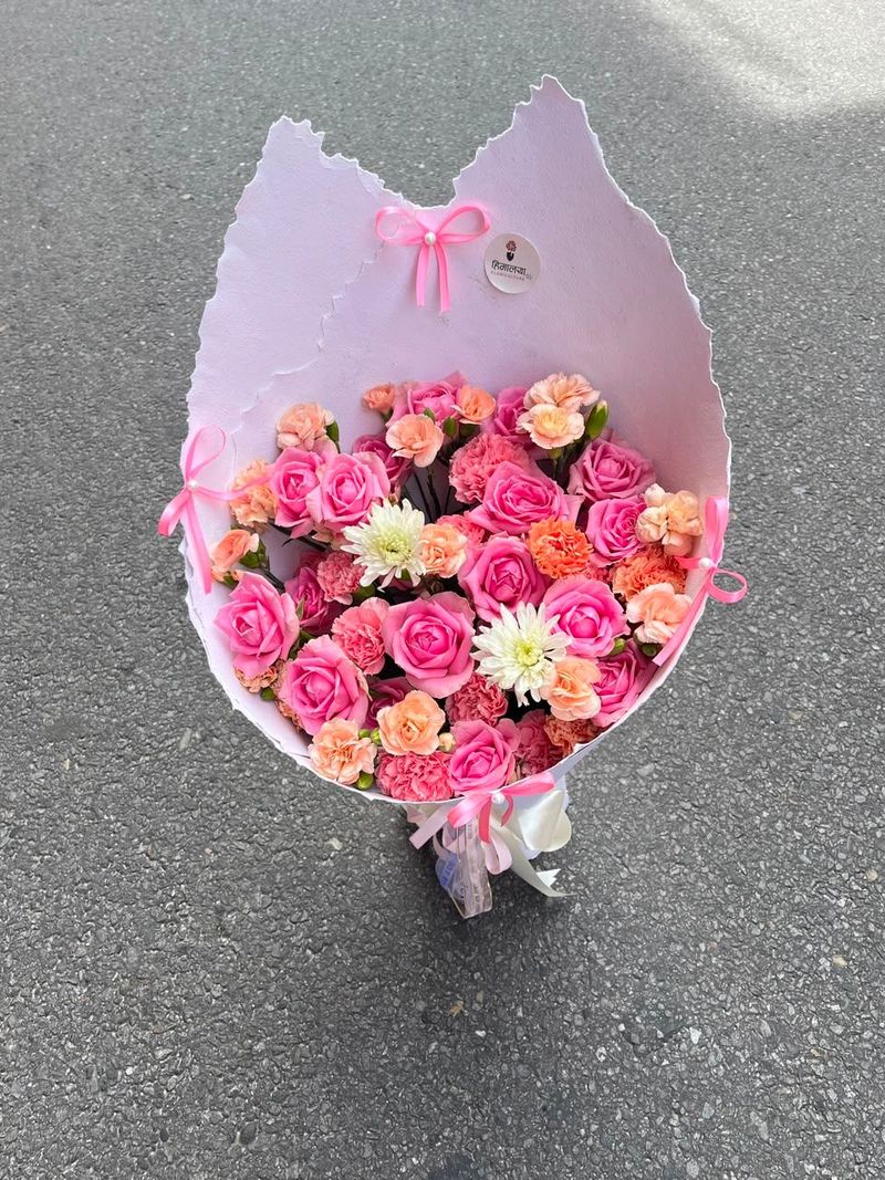 Blush Bloom Rose & Carnation Bouquet