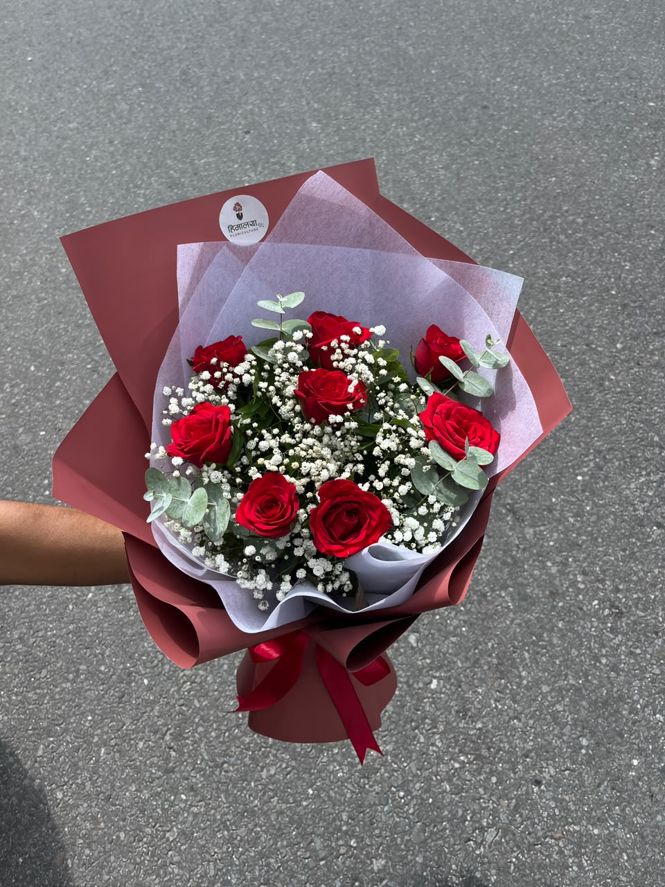 Flowers are natural products, so colour, size, shape, and bloom stage may vary slightly from the images shown. Silver Dollar and Gypsy flower availability may vary depending on seasonal supply. Similar foliage or filler flowers may be substituted if necessary while maintaining the overall look and value of the bouquet.