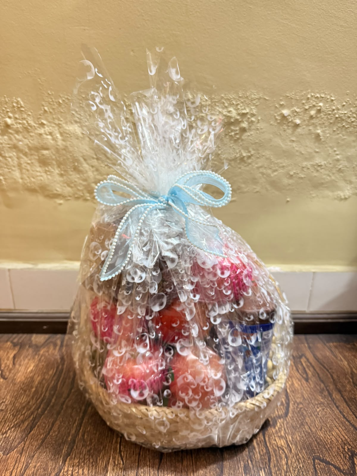 Fruit varieties, quantities, sizes, and availability may vary depending on the season and market availability while maintaining the overall quality and value of the basket. Dry fruit varieties and Horlicks packaging may also vary depending on availability. Fresh fruits are perishable and should be consumed promptly. Please check product labels for ingredients, allergens, and expiry dates before consumption. Product images are for illustrative purposes, and the actual basket may vary slightly.