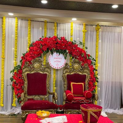 Royal Floral Wedding Stage & Throne Setup  