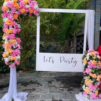 Floral Arch Photo Booth Frame Backdrop