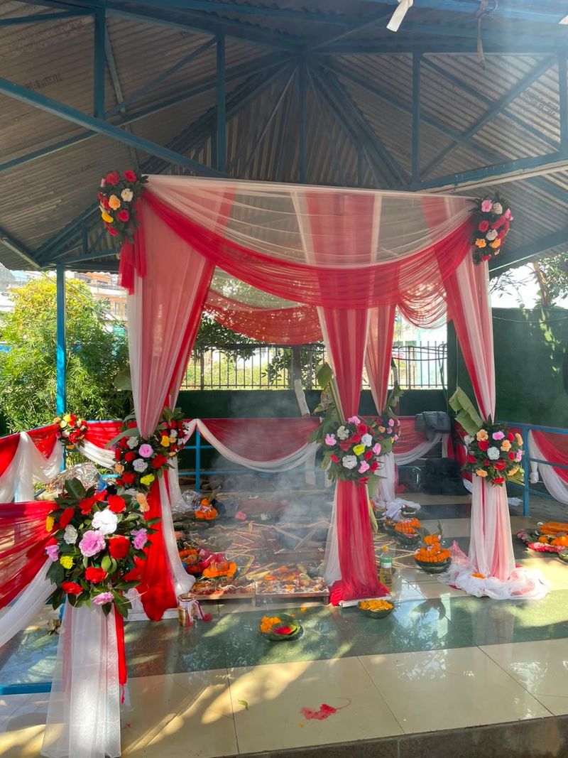 Royal Red & Gold Wedding Mandap Decor  