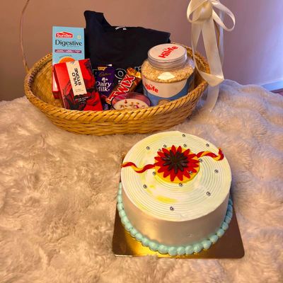 Rakhi Celebration Cake & Care Gift Basket