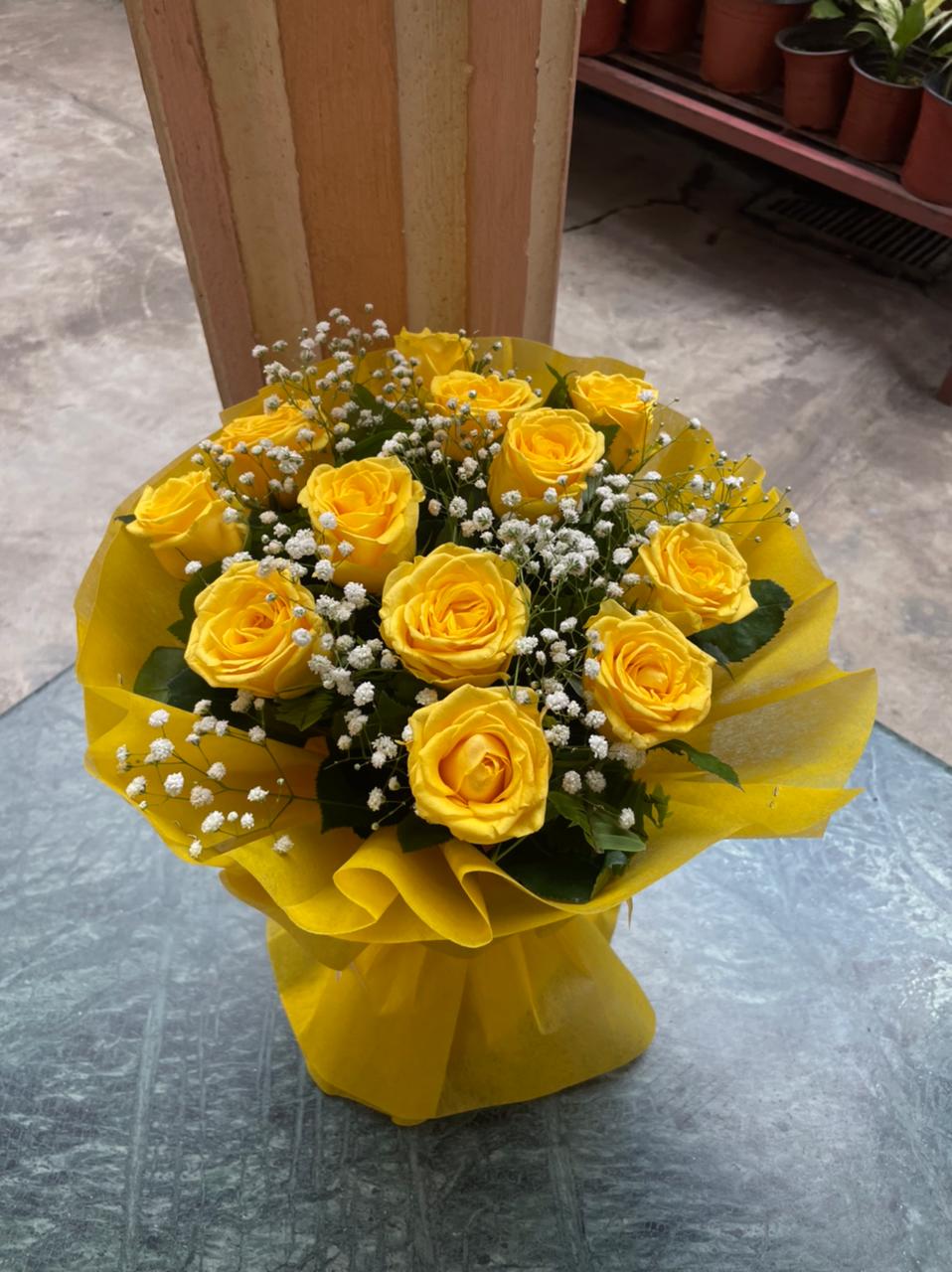 Flower varieties, shades, wrapping materials, and decorative elements may vary slightly depending on seasonal availability and stock. Similar alternatives may be used while maintaining the overall look and value of the bouquet.