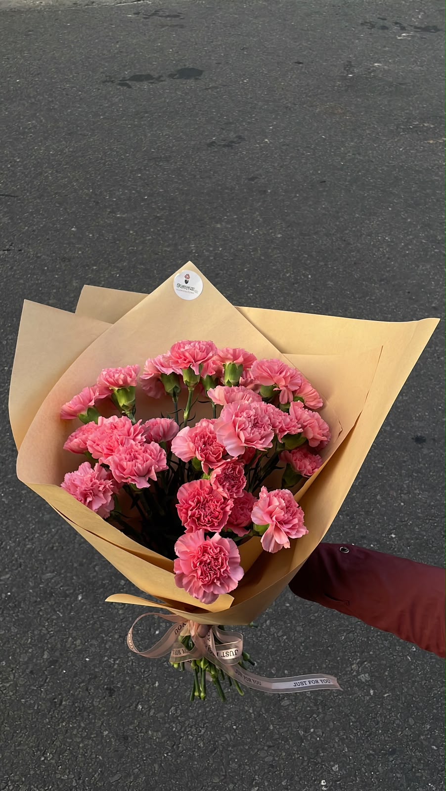 Pink carnation shades, sizes, and bloom stages may vary slightly depending on seasonal availability.